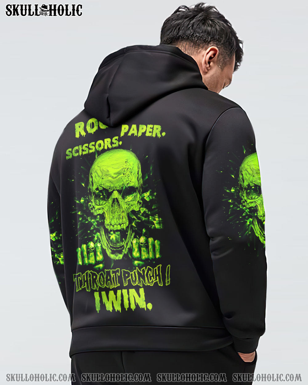 THROAT PUNCH I WIN SKULL GREEN ALL OVER PRINT – TLNZ2612221
