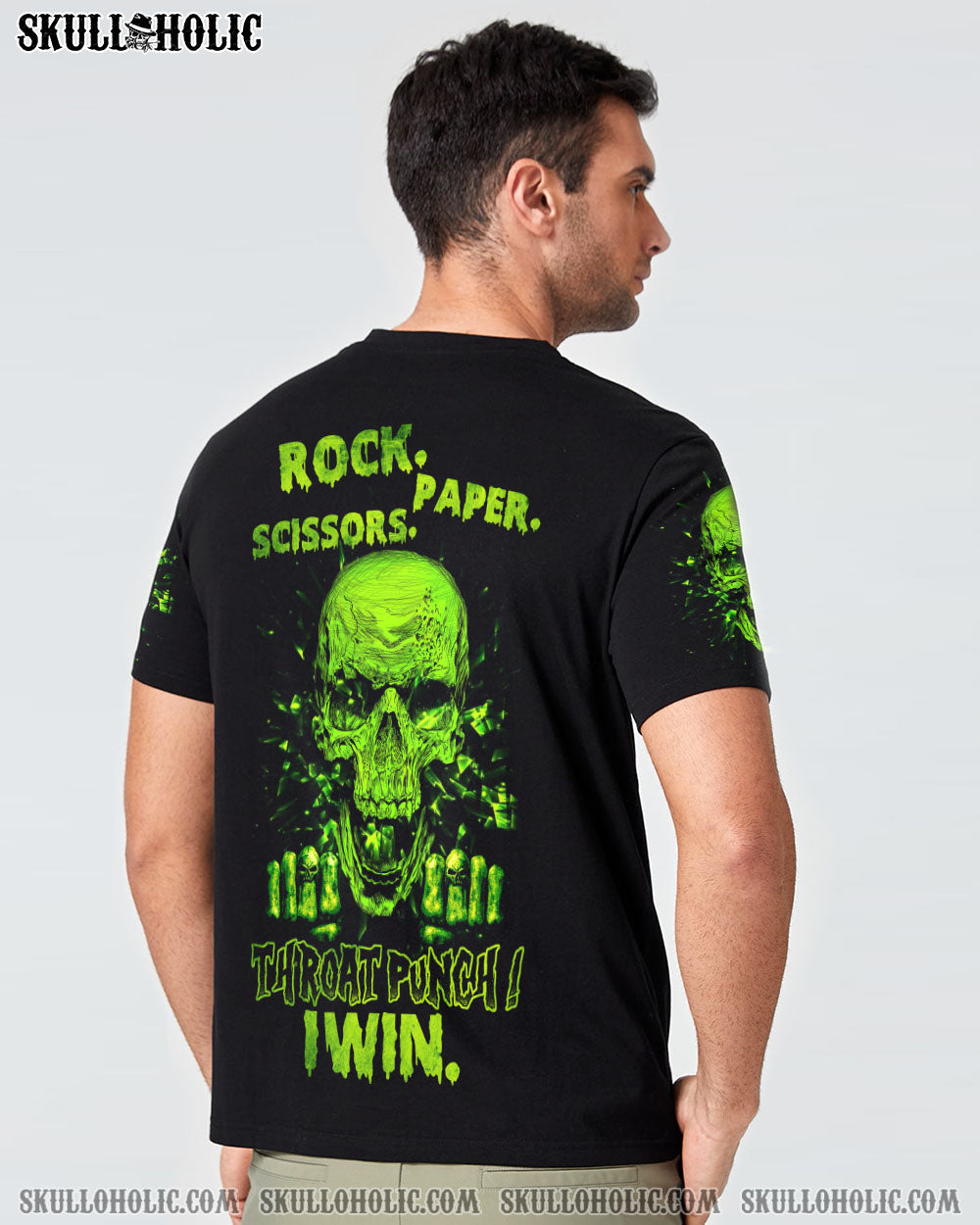 THROAT PUNCH I WIN SKULL GREEN ALL OVER PRINT – TLNZ2612221