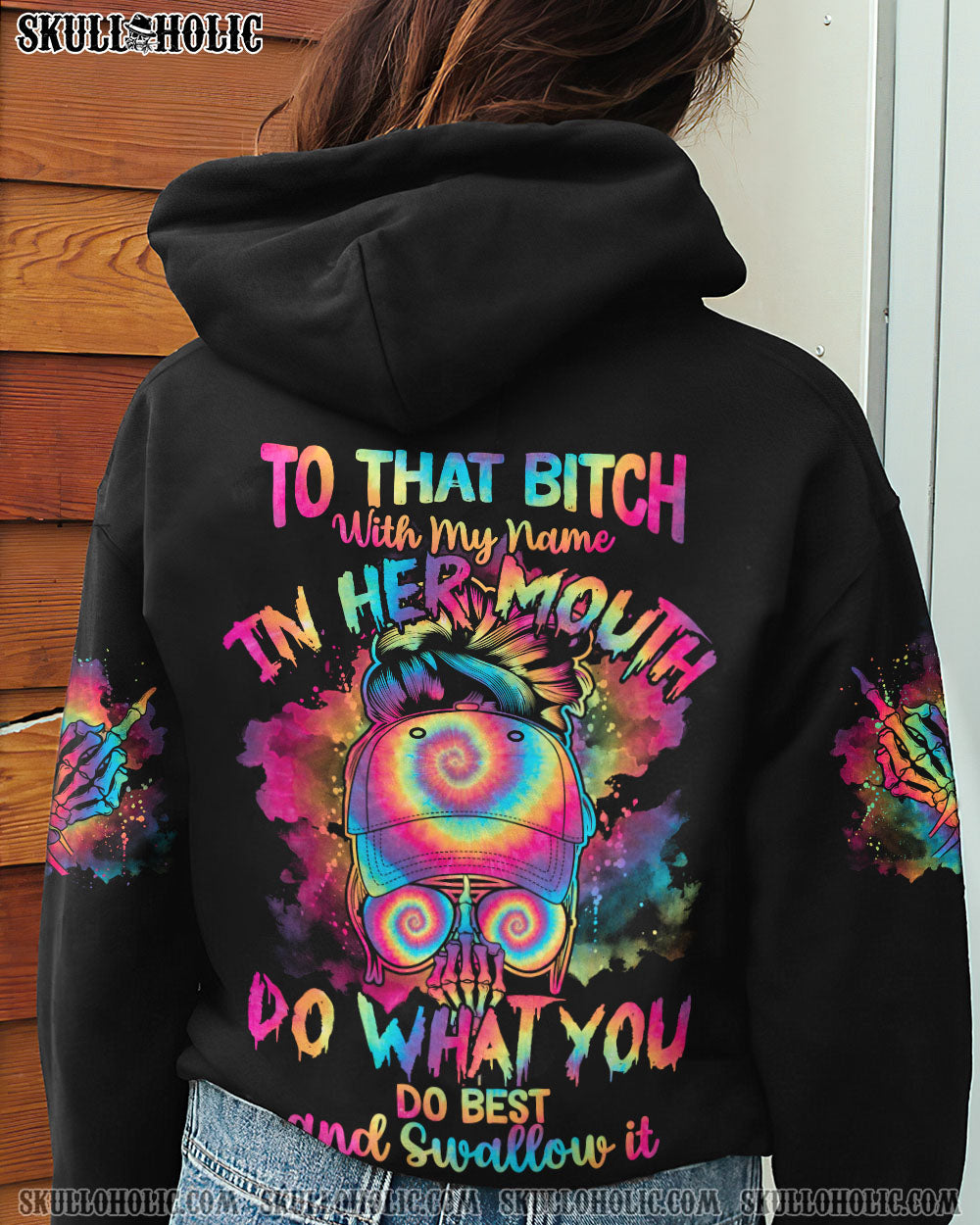 TO THAT B WITH MY NAME IN HER MOUTH TIE DYE MESSY BUN ALL OVER PRINT – TLTY2012223