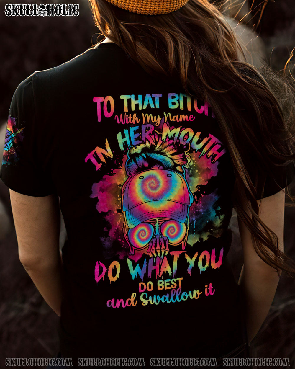 TO THAT B WITH MY NAME IN HER MOUTH TIE DYE MESSY BUN ALL OVER PRINT – TLTY2012223