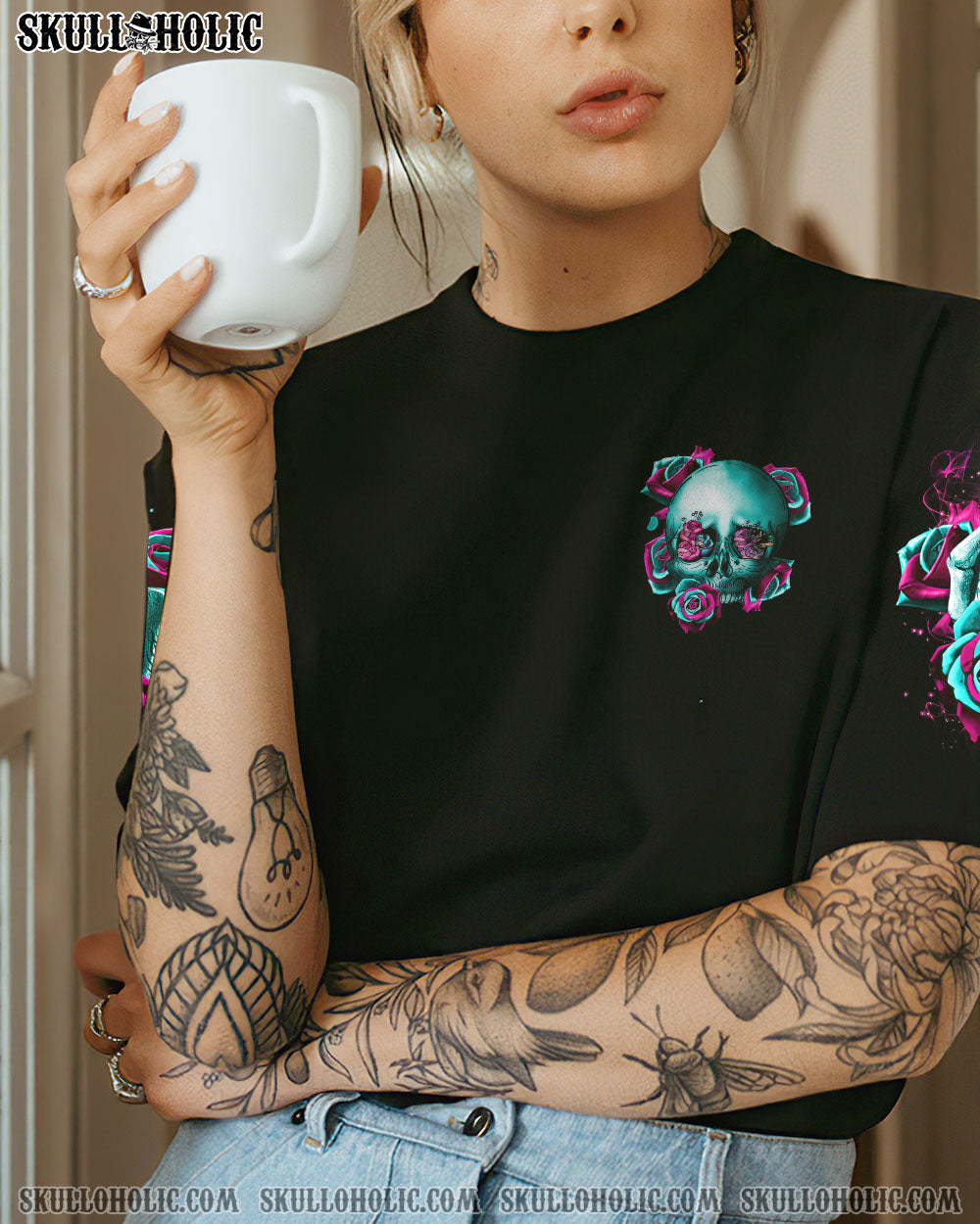 TODAY’S MOOD FLOWER SKULL ALL OVER PRINT – TLTR0202231