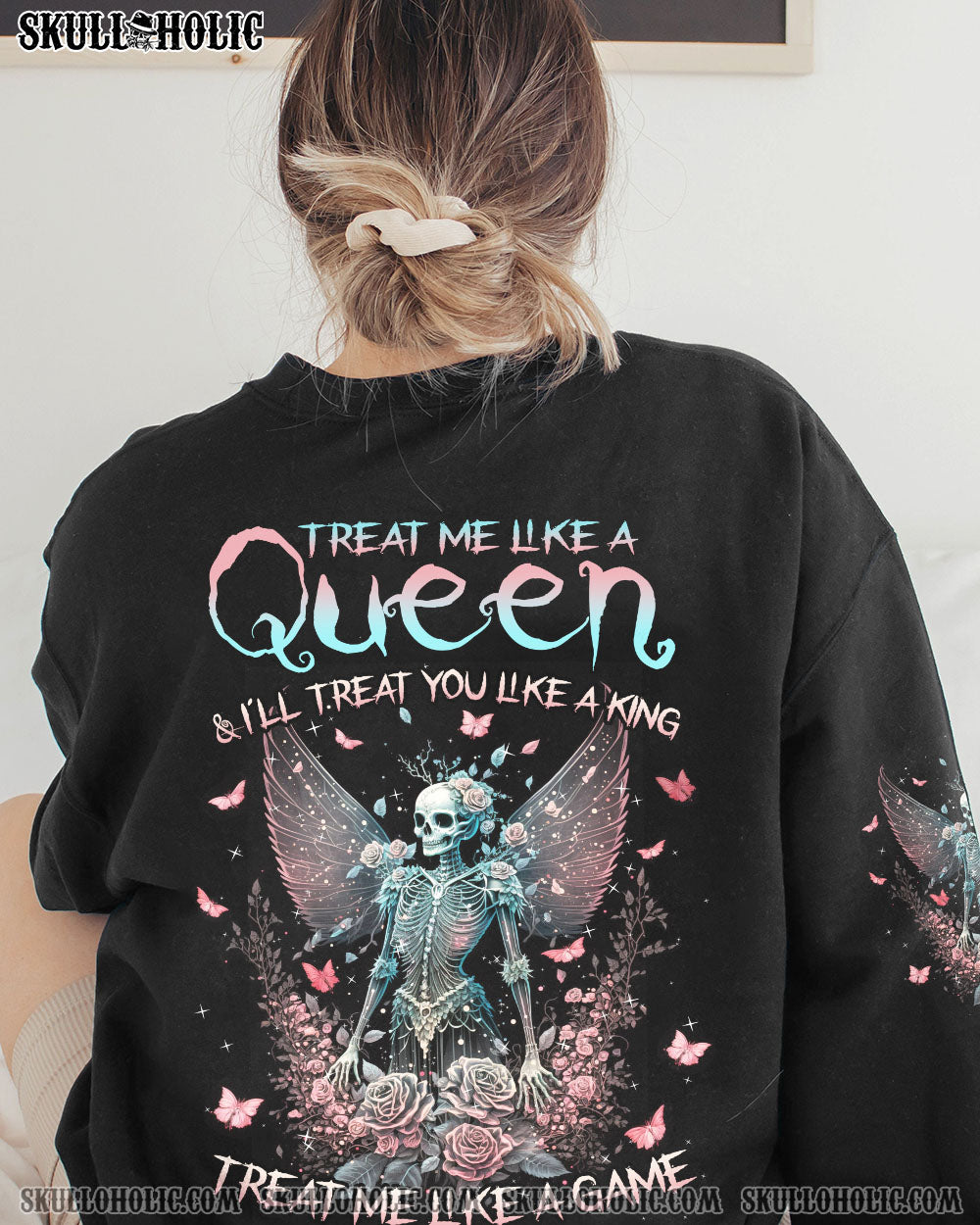 TREAT ME LIKE A QUEEN WINGS SKULL ALL OVER PRINT – TLNZ0902234