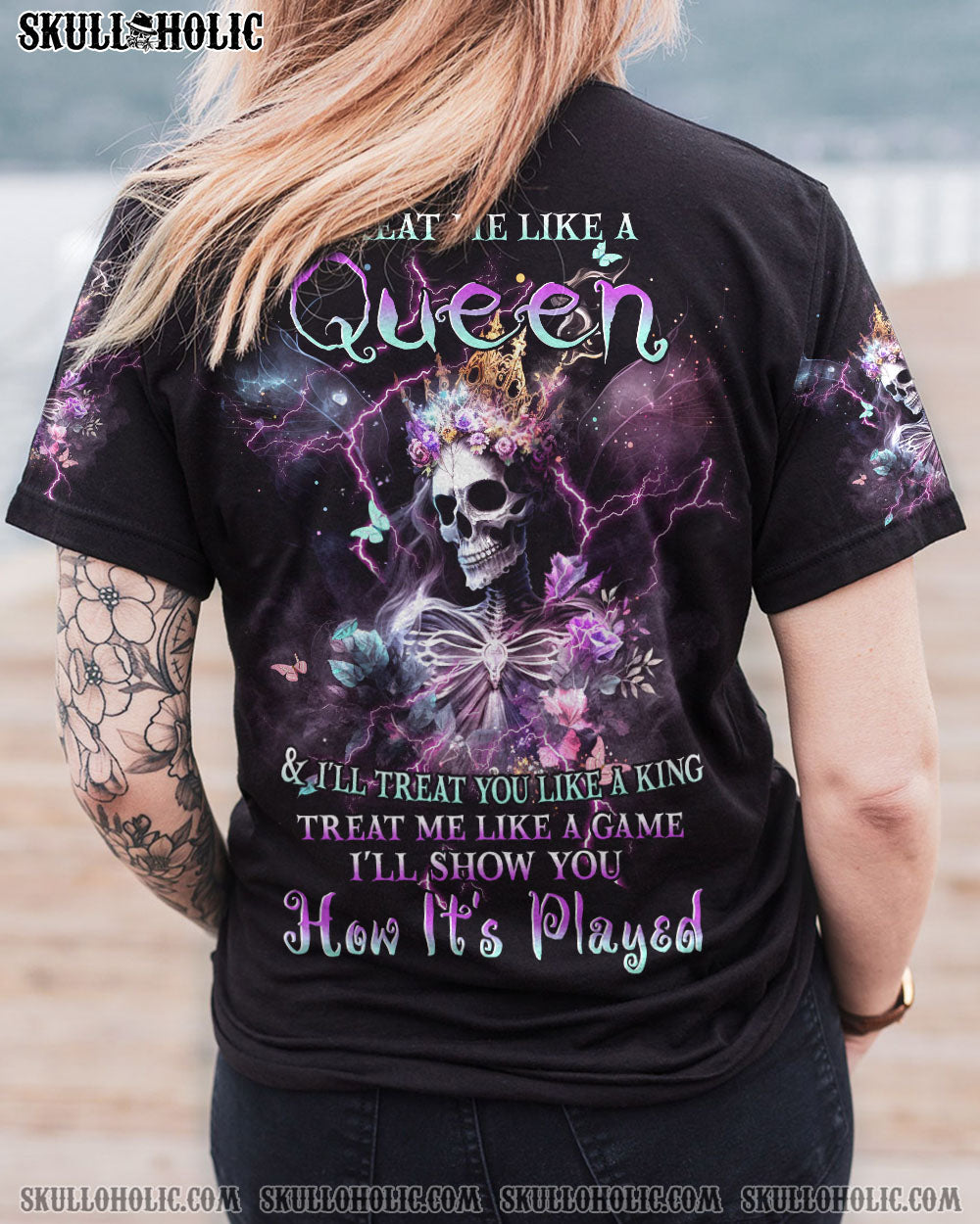TREAT ME LIKE A QUEEN WINGS SKULL ALL OVER PRINT – YHHN2702231