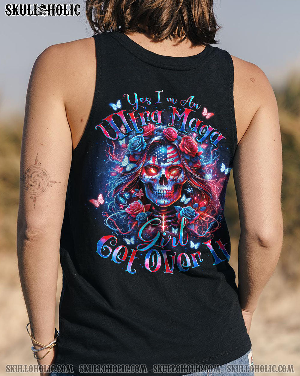 ULTRA MAGA GIRL GET OVER IT SKULL ALL OVER PRINT – TLNO3001242