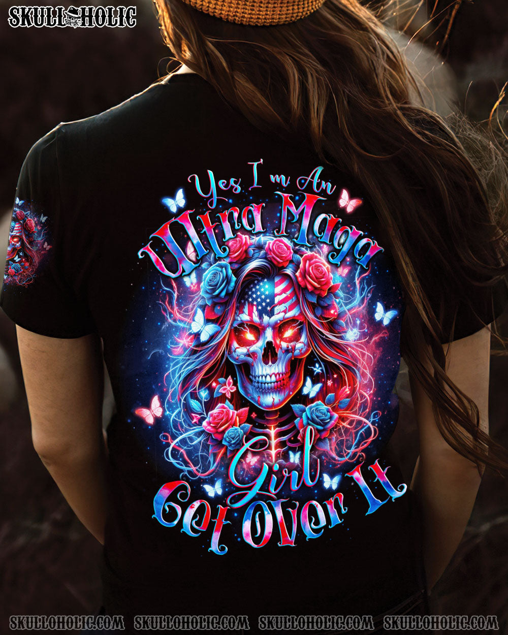 ULTRA MAGA GIRL GET OVER IT SKULL ALL OVER PRINT – TLNO3001242