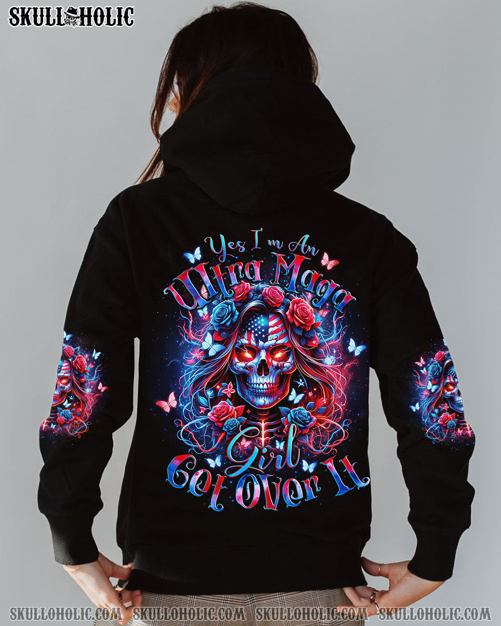 ULTRA MAGA GIRL GET OVER IT SKULL ALL OVER PRINT – TLNO3001242