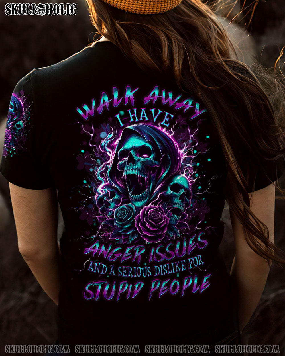 WALK AWAY I HAVE ANGER ISSUES SKULL ALL OVER PRINT – YHDU2601241