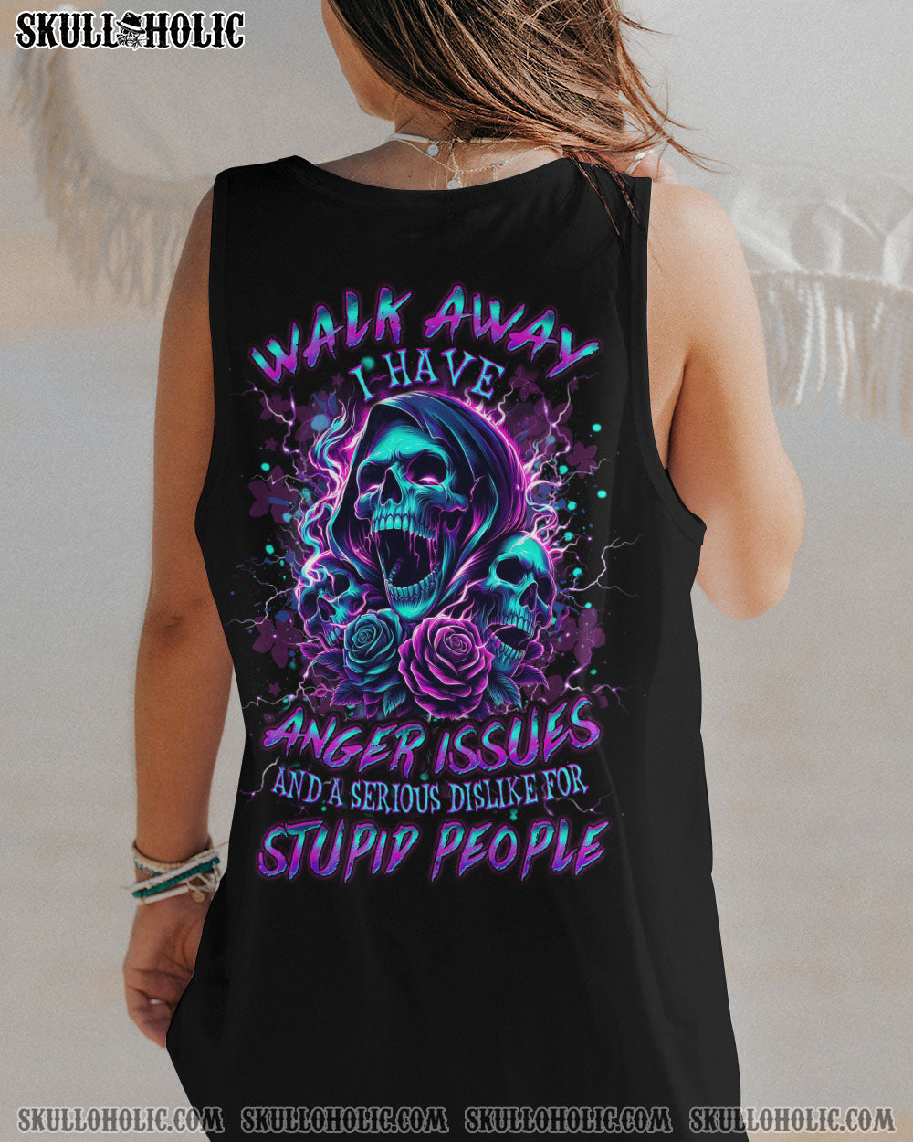 WALK AWAY I HAVE ANGER ISSUES SKULL ALL OVER PRINT – YHDU2601241