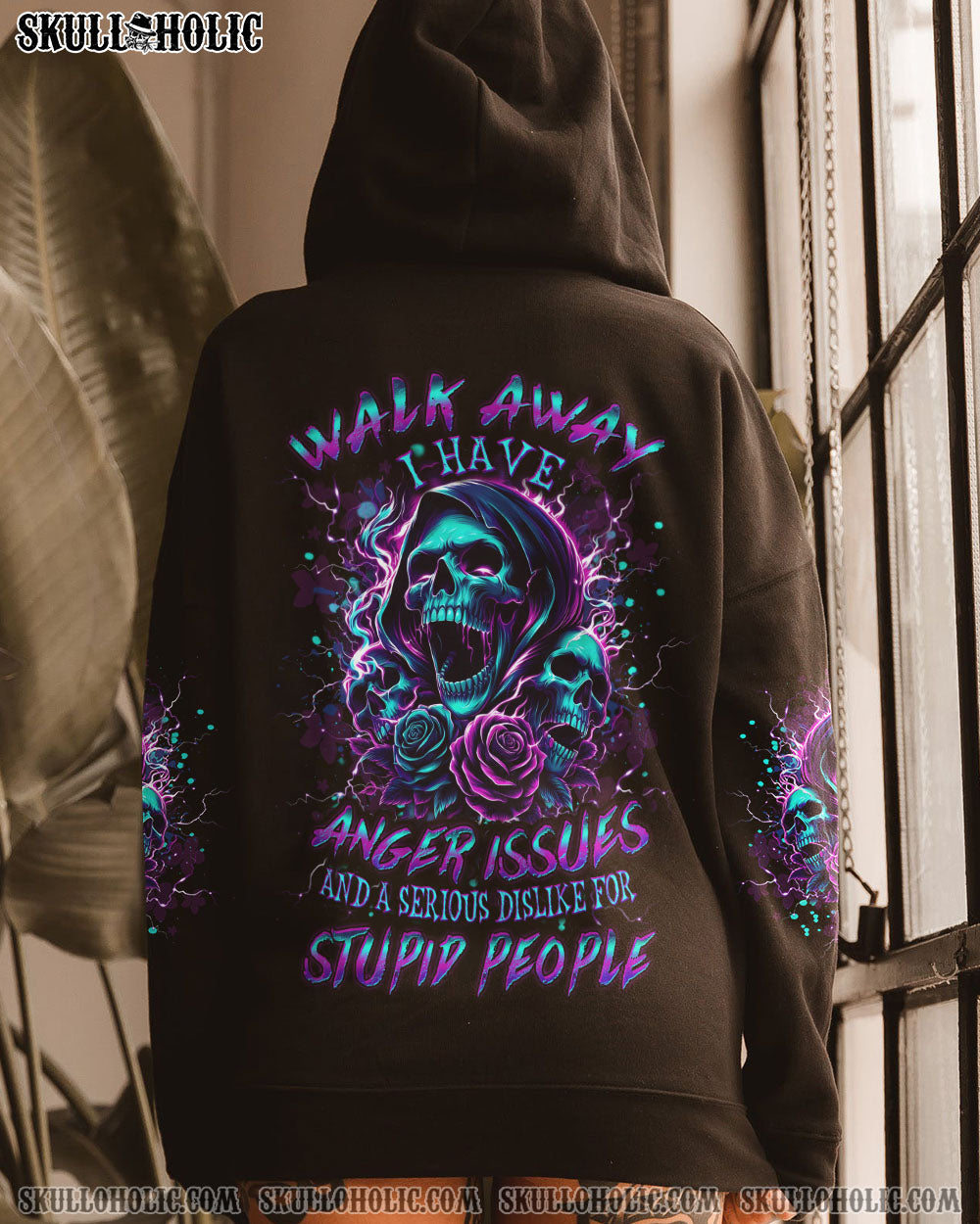 WALK AWAY I HAVE ANGER ISSUES SKULL ALL OVER PRINT – YHDU2601241