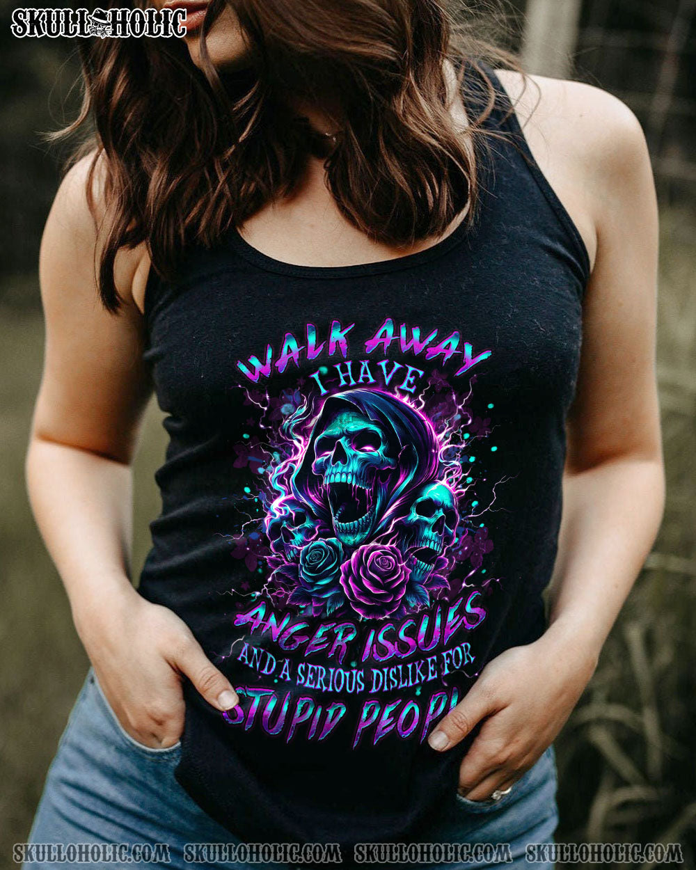 WALK AWAY I HAVE ANGER ISSUES SKULL ALL OVER PRINT – YHDU2601241