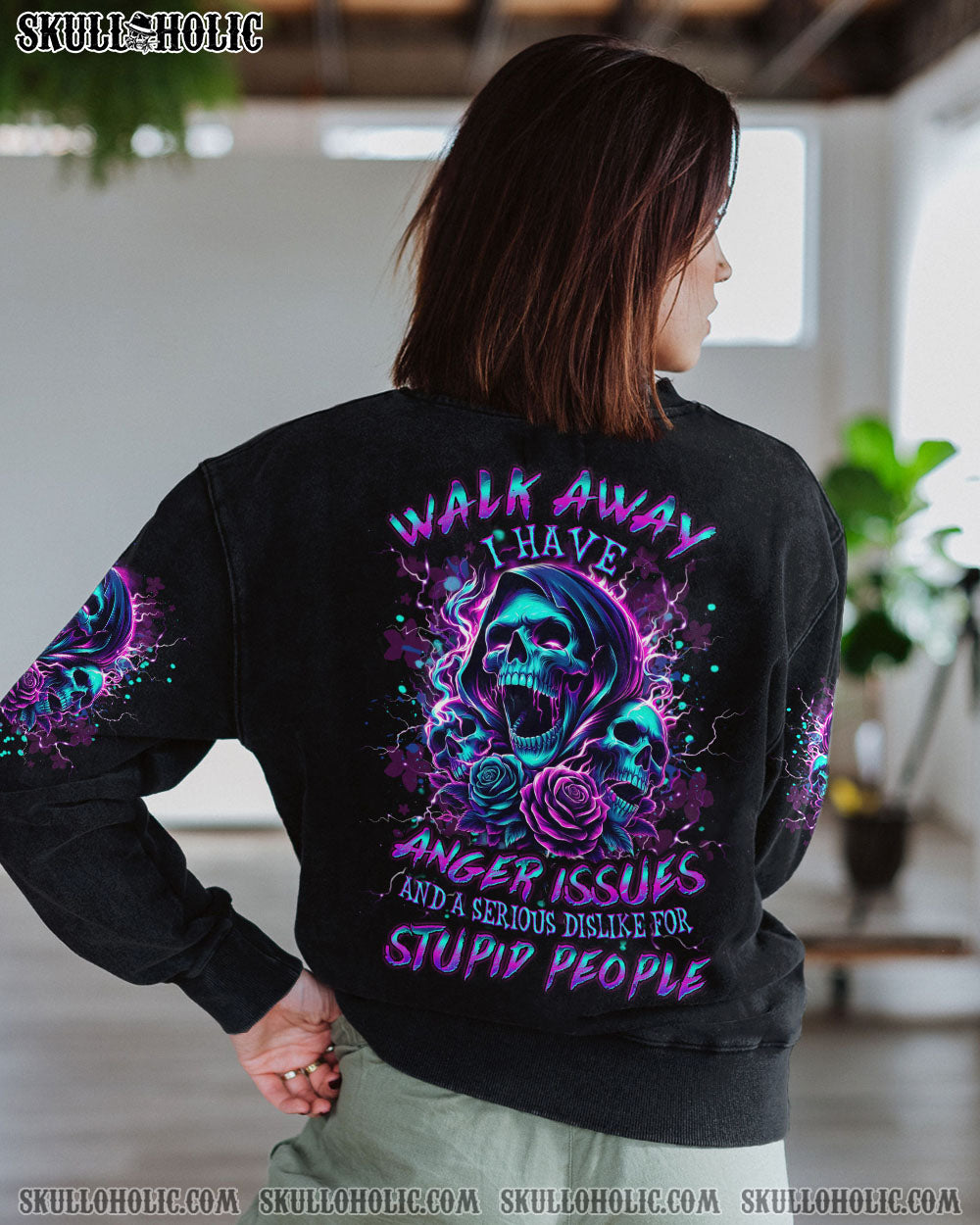 WALK AWAY I HAVE ANGER ISSUES SKULL ALL OVER PRINT – YHDU2601241