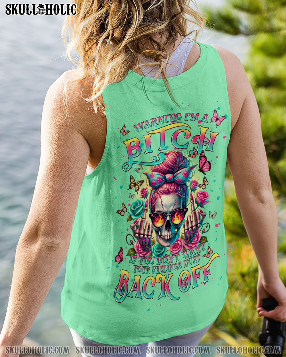 WARNING I’M A B SKULL MESSY BUN ALL OVER PRINT – TLPQ2706244