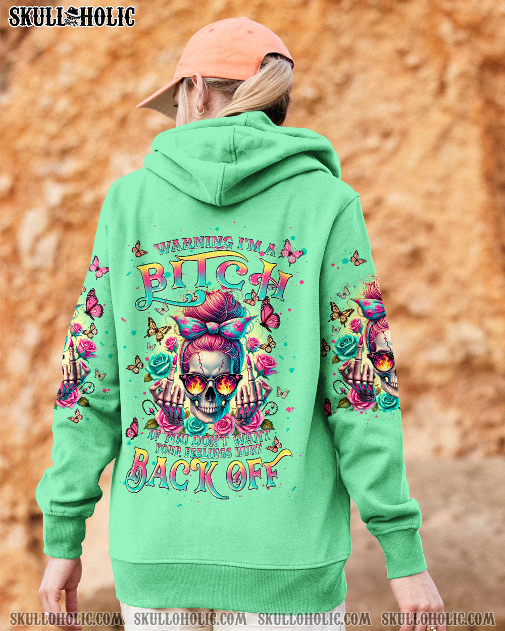 WARNING I’M A B SKULL MESSY BUN ALL OVER PRINT – TLPQ2706244