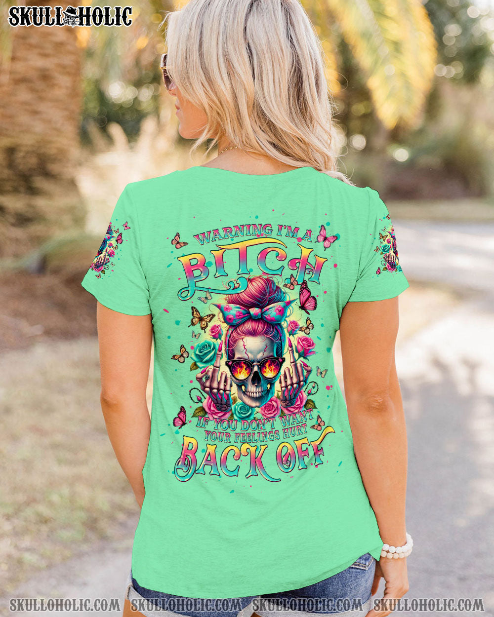 WARNING I’M A B SKULL MESSY BUN ALL OVER PRINT – TLPQ2706244