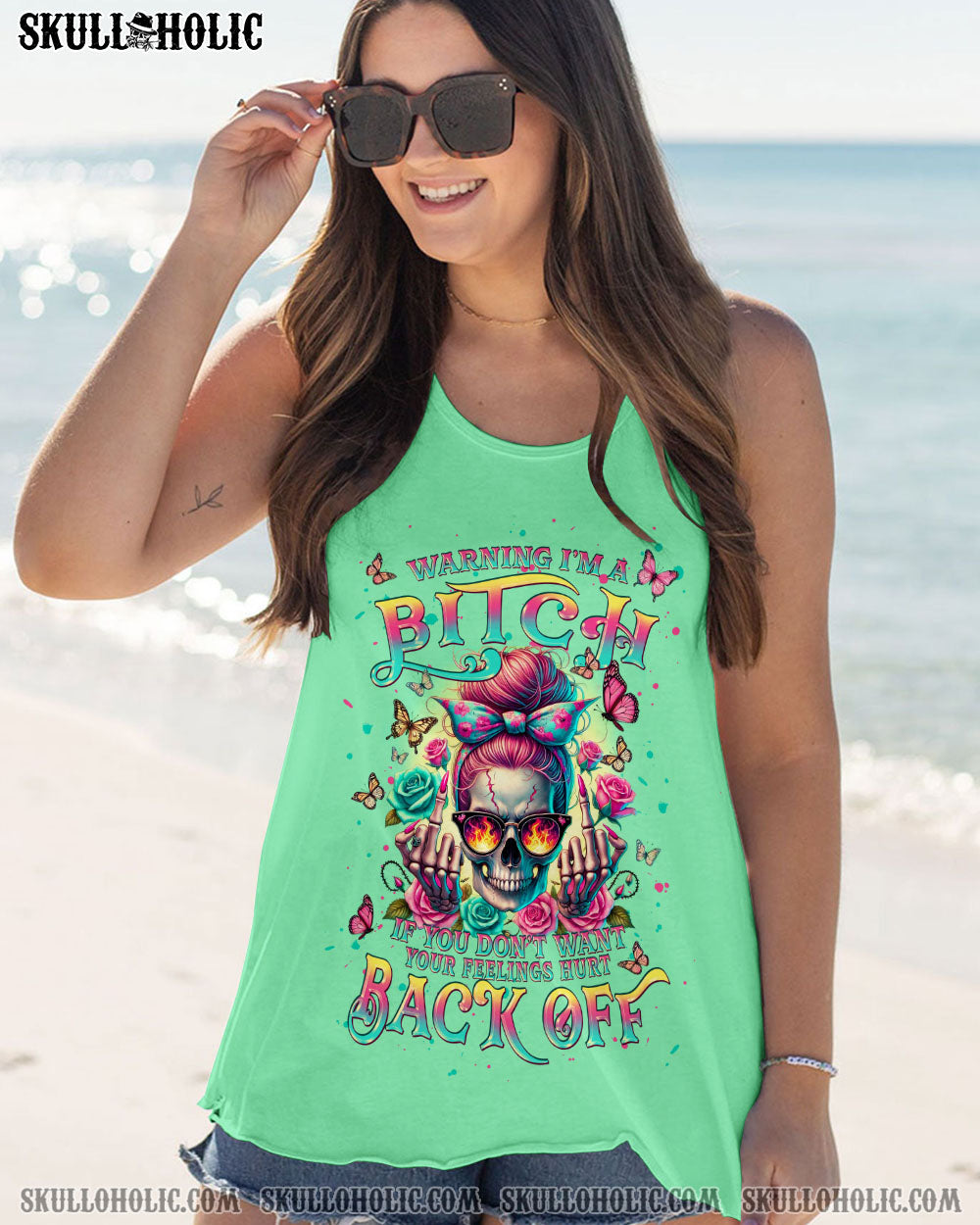 WARNING I’M A B SKULL MESSY BUN ALL OVER PRINT – TLPQ2706244