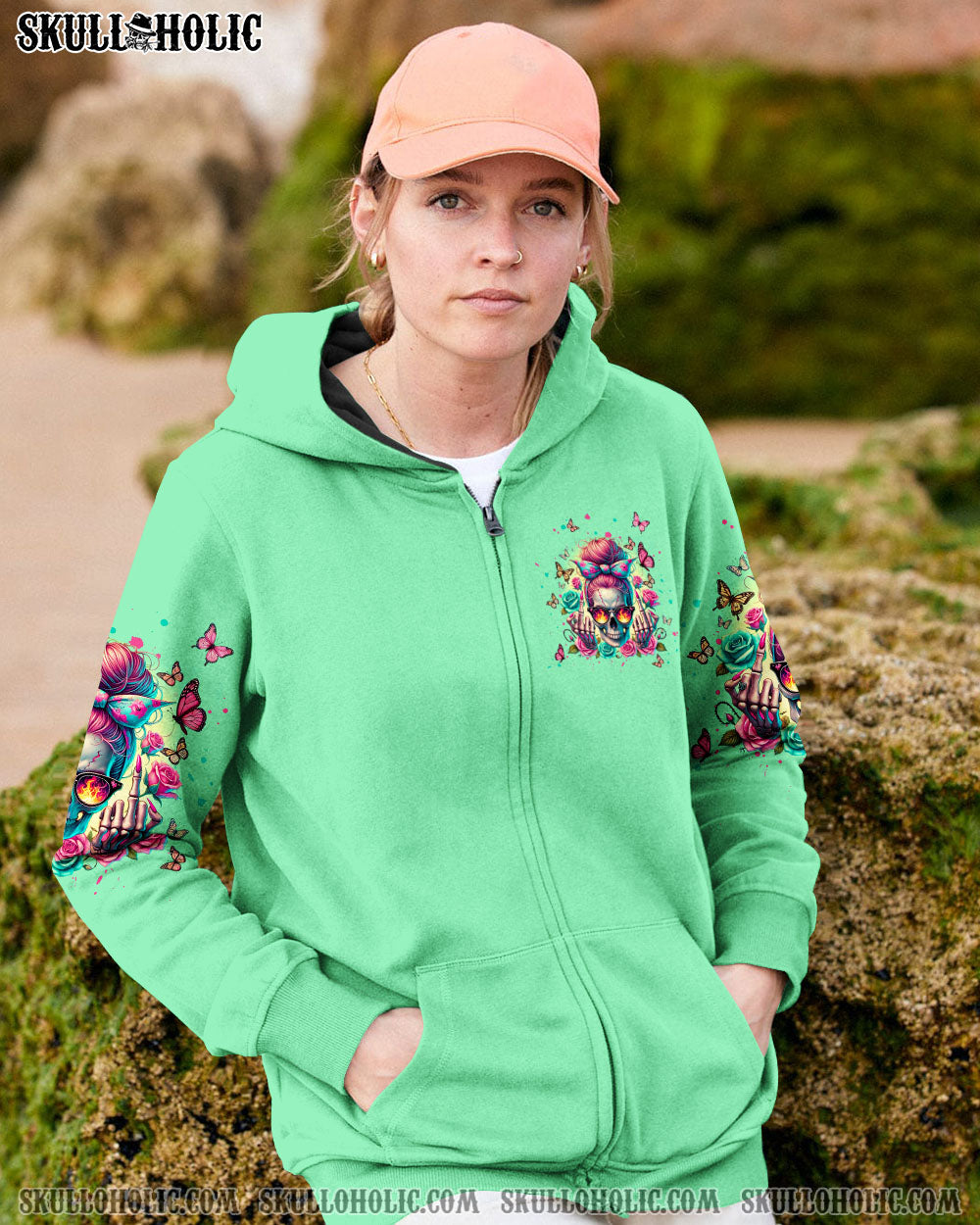 WARNING I’M A B SKULL MESSY BUN ALL OVER PRINT – TLPQ2706244