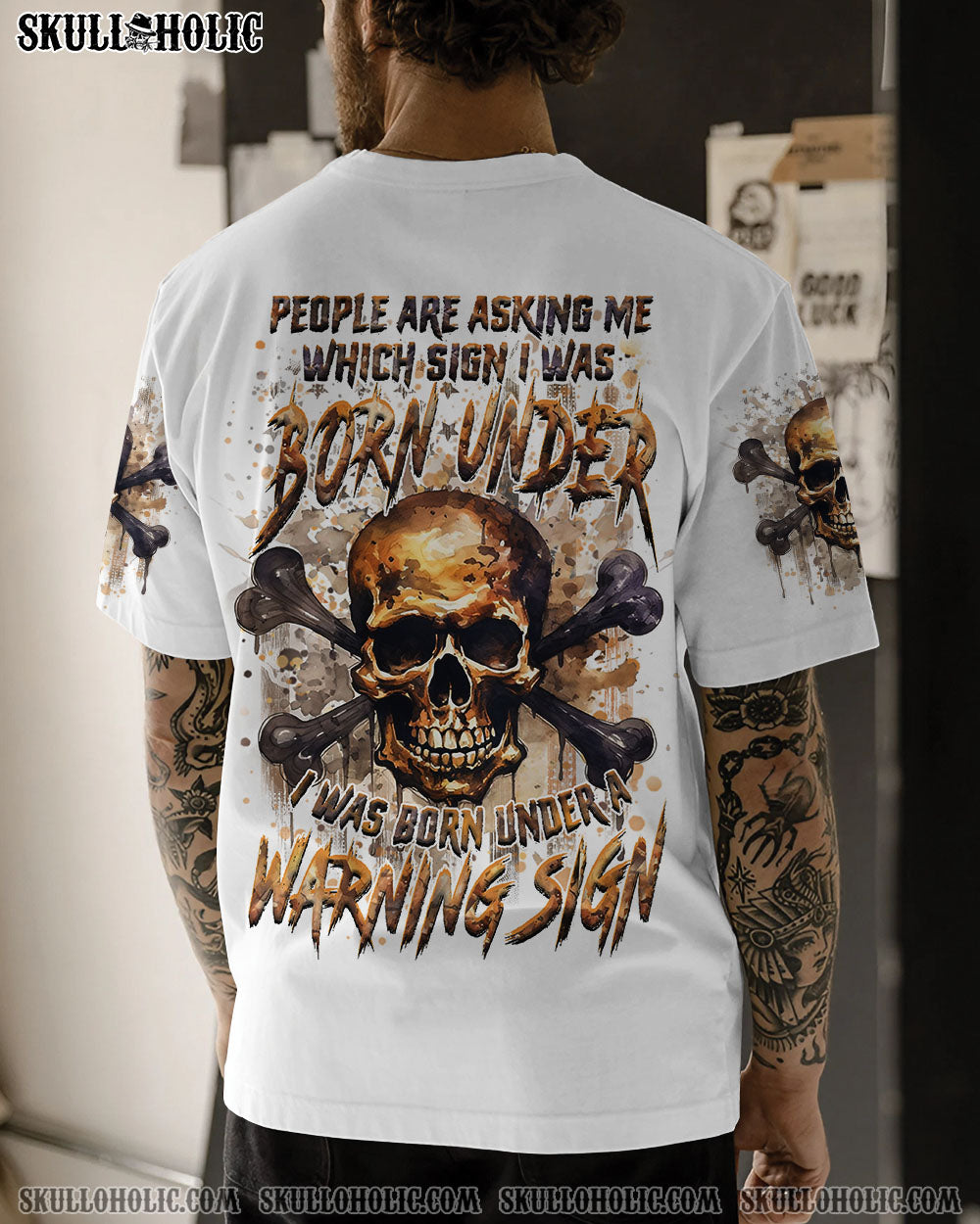 WARNING SIGN SKULL ALL OVER PRINT – YHHN2307242