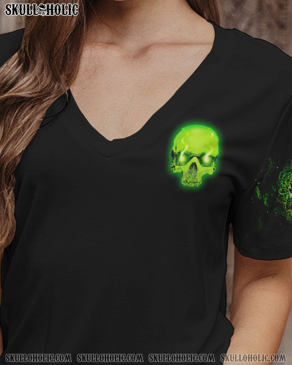 WARNING THIS TATTOOED GIRL GREEN SKULL ALL OVER PRINT – TLTW2012223