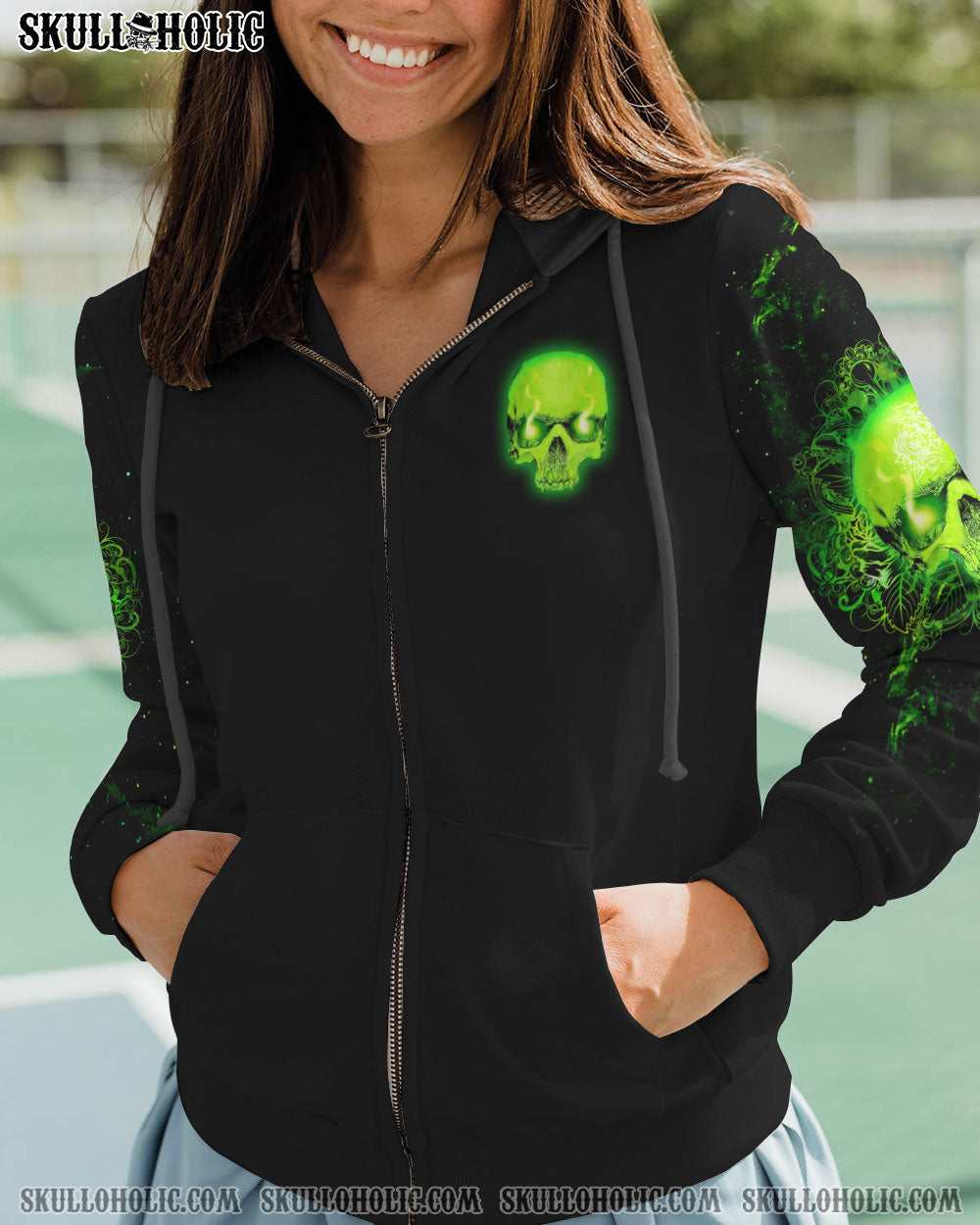 WARNING THIS TATTOOED GIRL GREEN SKULL ALL OVER PRINT – TLTW2012223