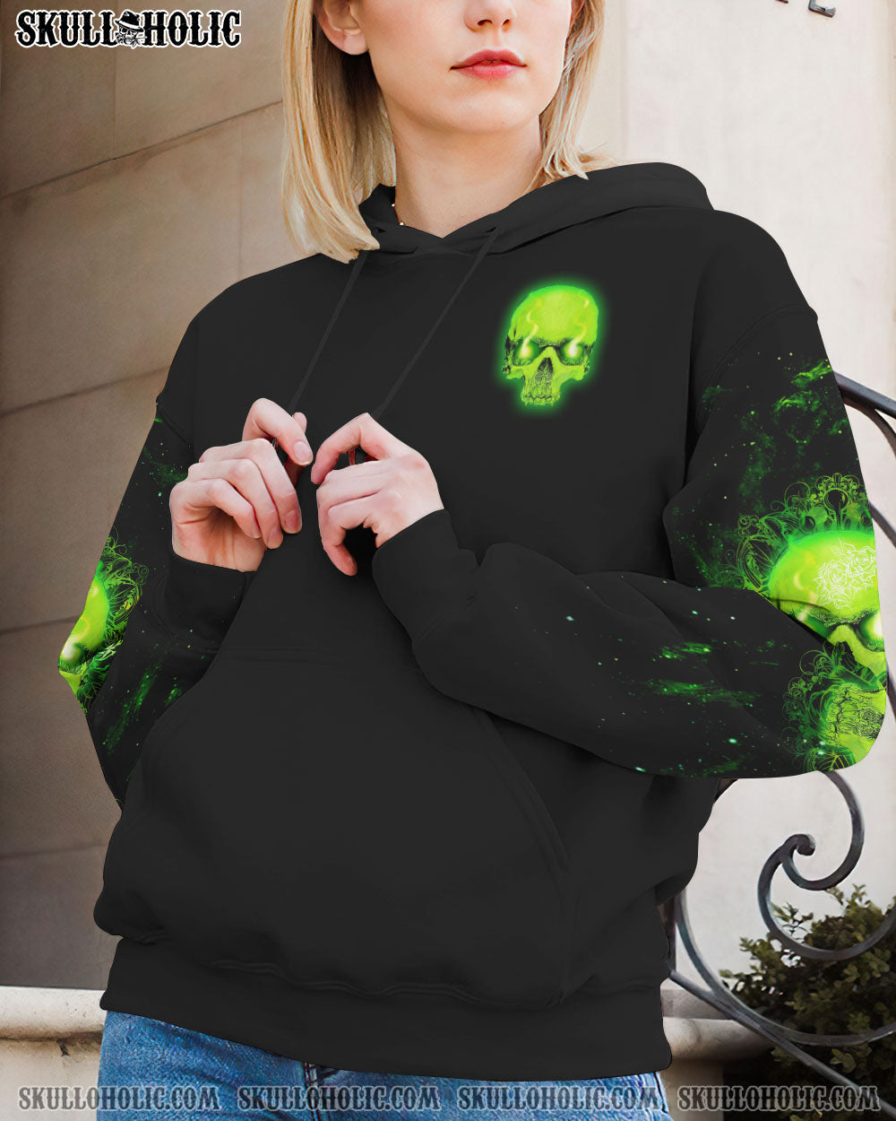 WARNING THIS TATTOOED GIRL GREEN SKULL ALL OVER PRINT – TLTW2012223