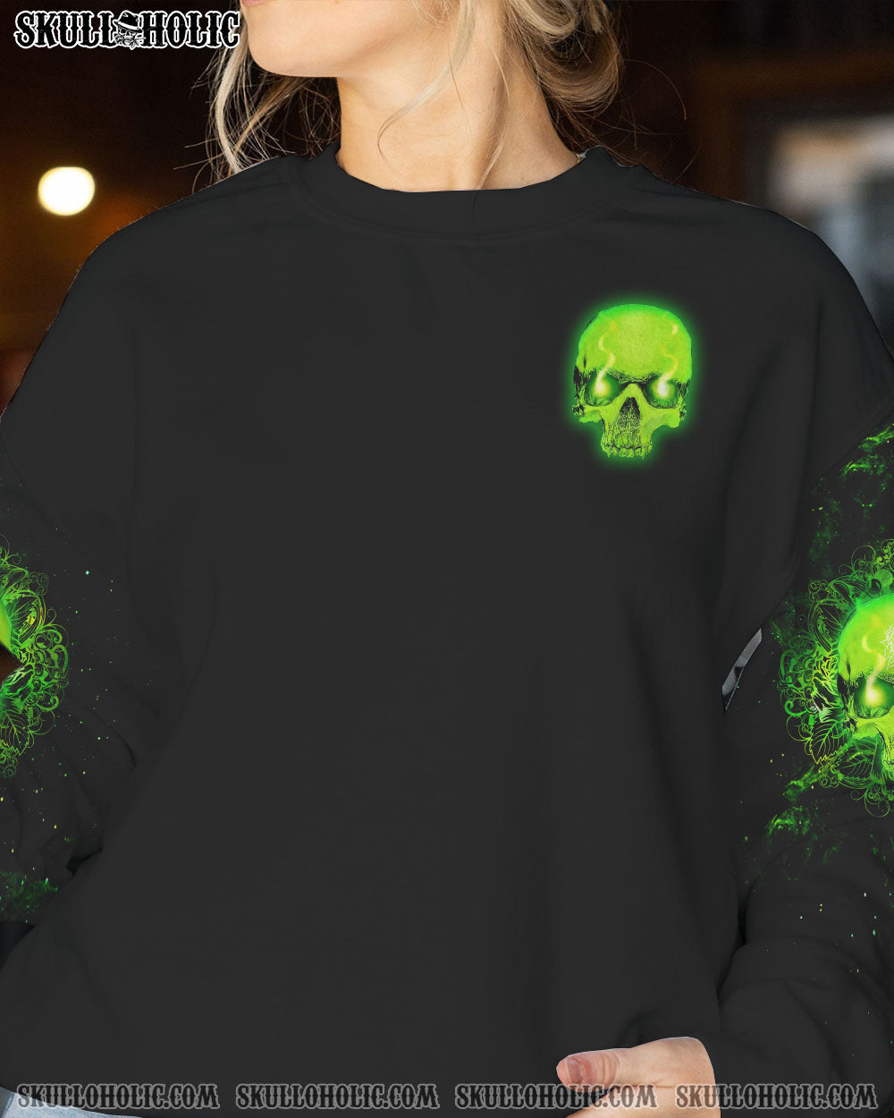 WARNING THIS TATTOOED GIRL GREEN SKULL ALL OVER PRINT – TLTW2012223