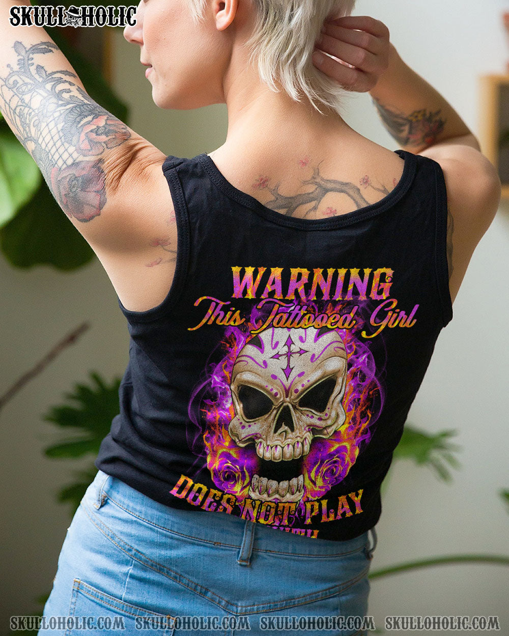 WARNING THIS TATTOOED GIRL MAD SKULL ALL OVER PRINT – TLTY1912224