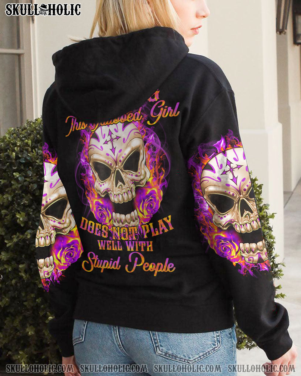 WARNING THIS TATTOOED GIRL MAD SKULL ALL OVER PRINT – TLTY1912224