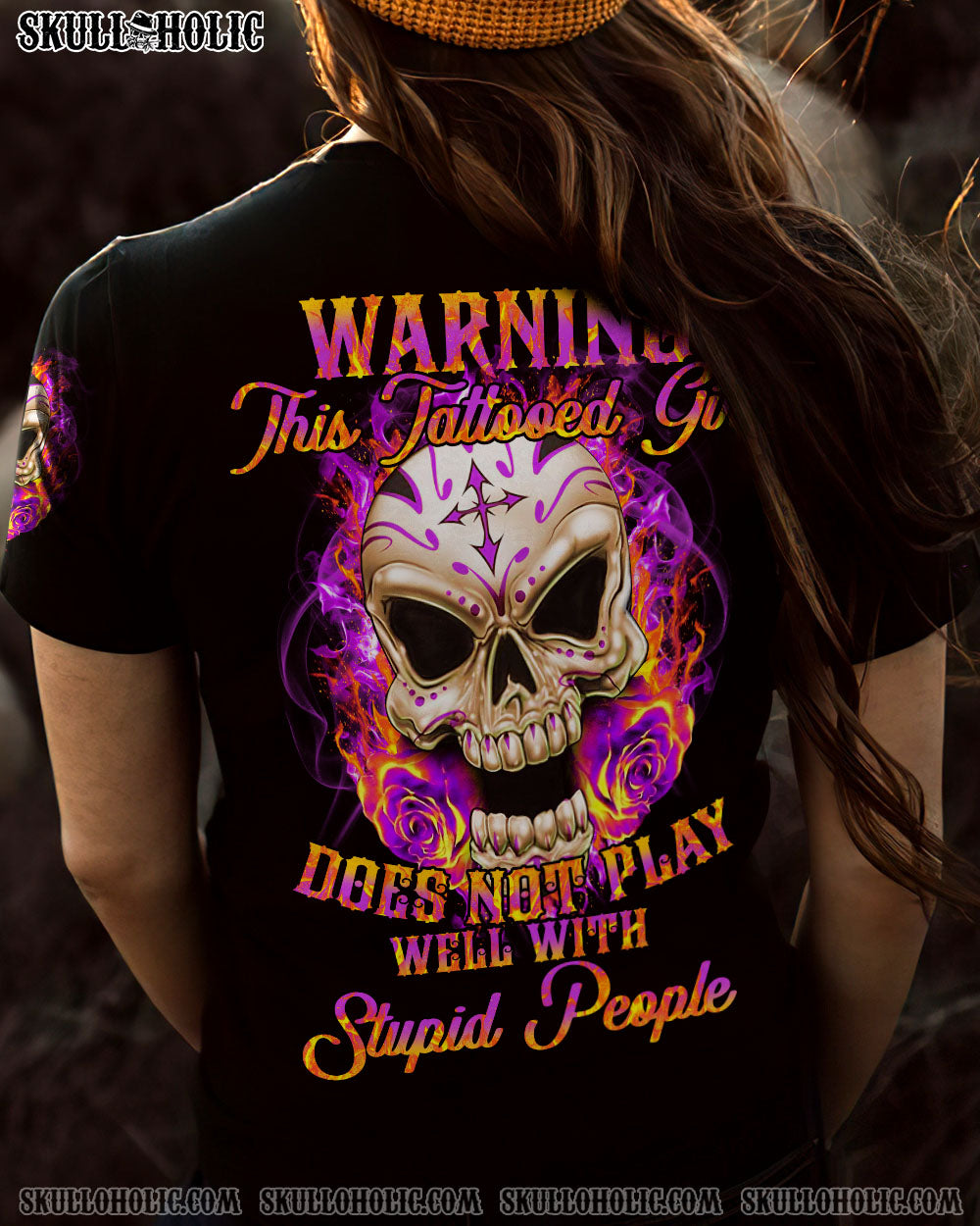 WARNING THIS TATTOOED GIRL MAD SKULL ALL OVER PRINT – TLTY1912224