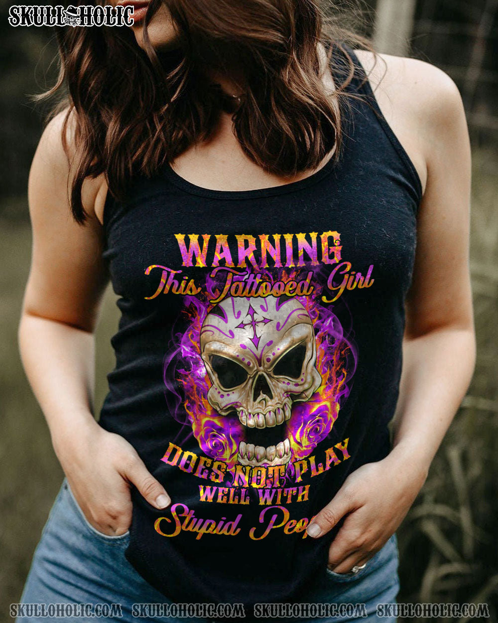 WARNING THIS TATTOOED GIRL MAD SKULL ALL OVER PRINT – TLTY1912224