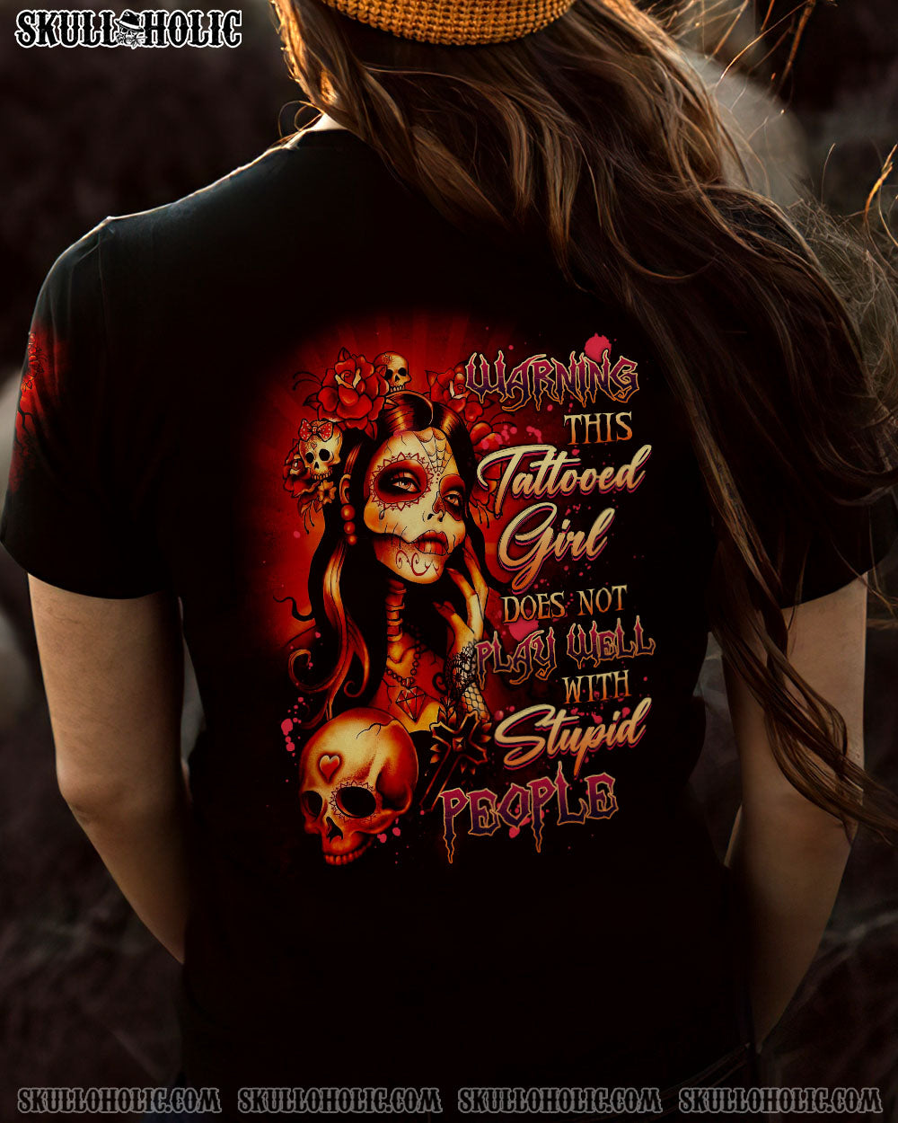WARNING THIS TATTOOED GIRL SKULL ALL OVER PRINT – TLNZ2212222