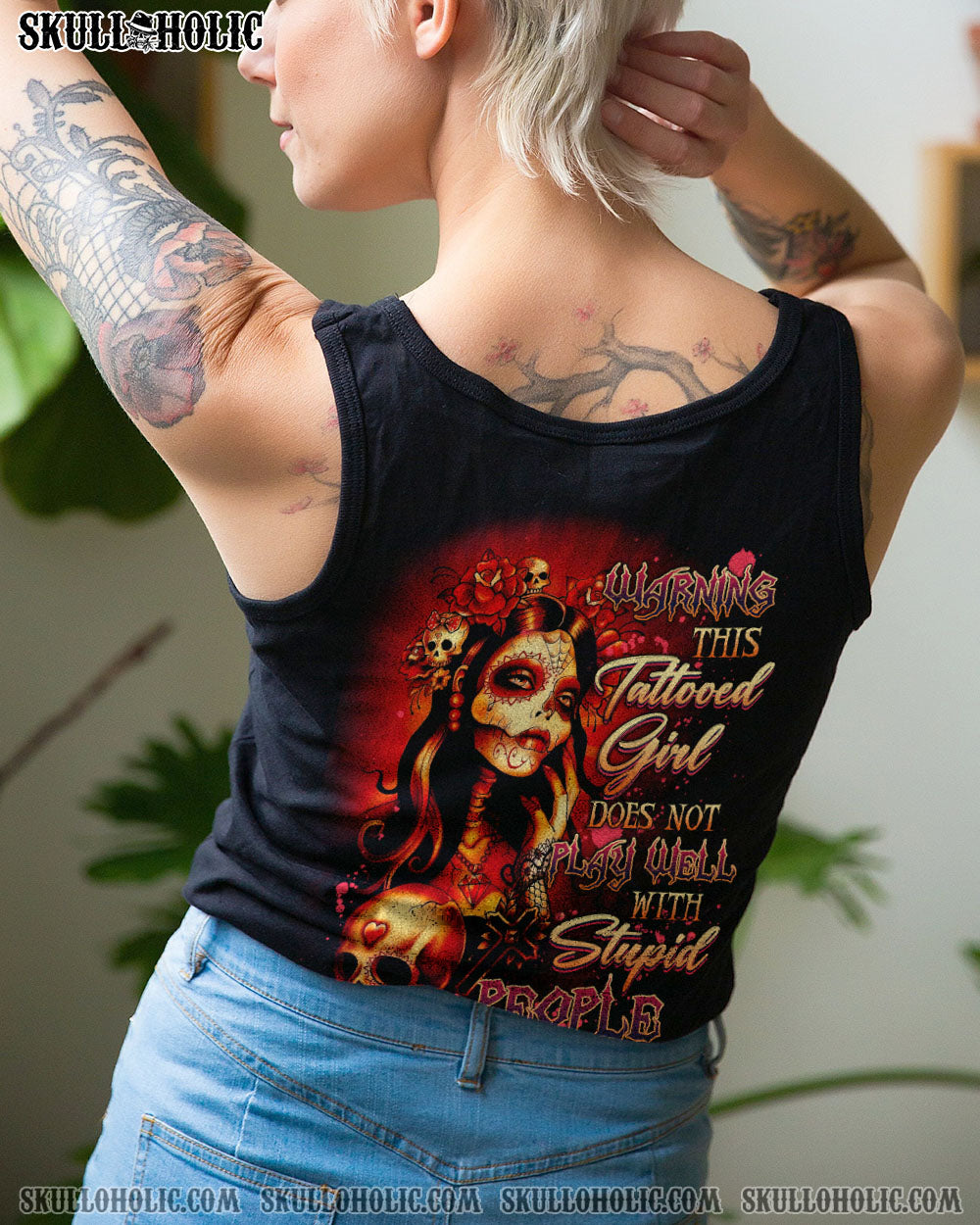WARNING THIS TATTOOED GIRL SKULL ALL OVER PRINT – TLNZ2212222