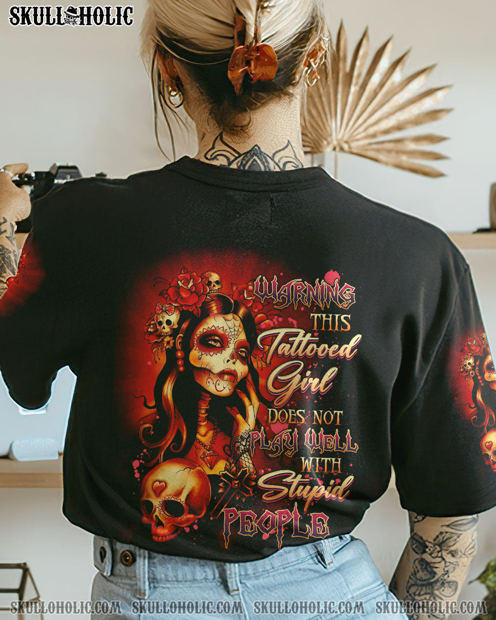 WARNING THIS TATTOOED GIRL SKULL ALL OVER PRINT – TLNZ2212222