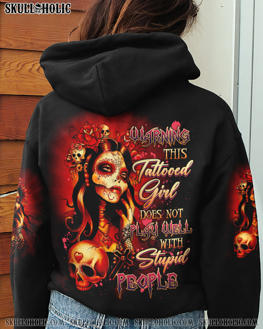 WARNING THIS TATTOOED GIRL SKULL ALL OVER PRINT – TLNZ2212222