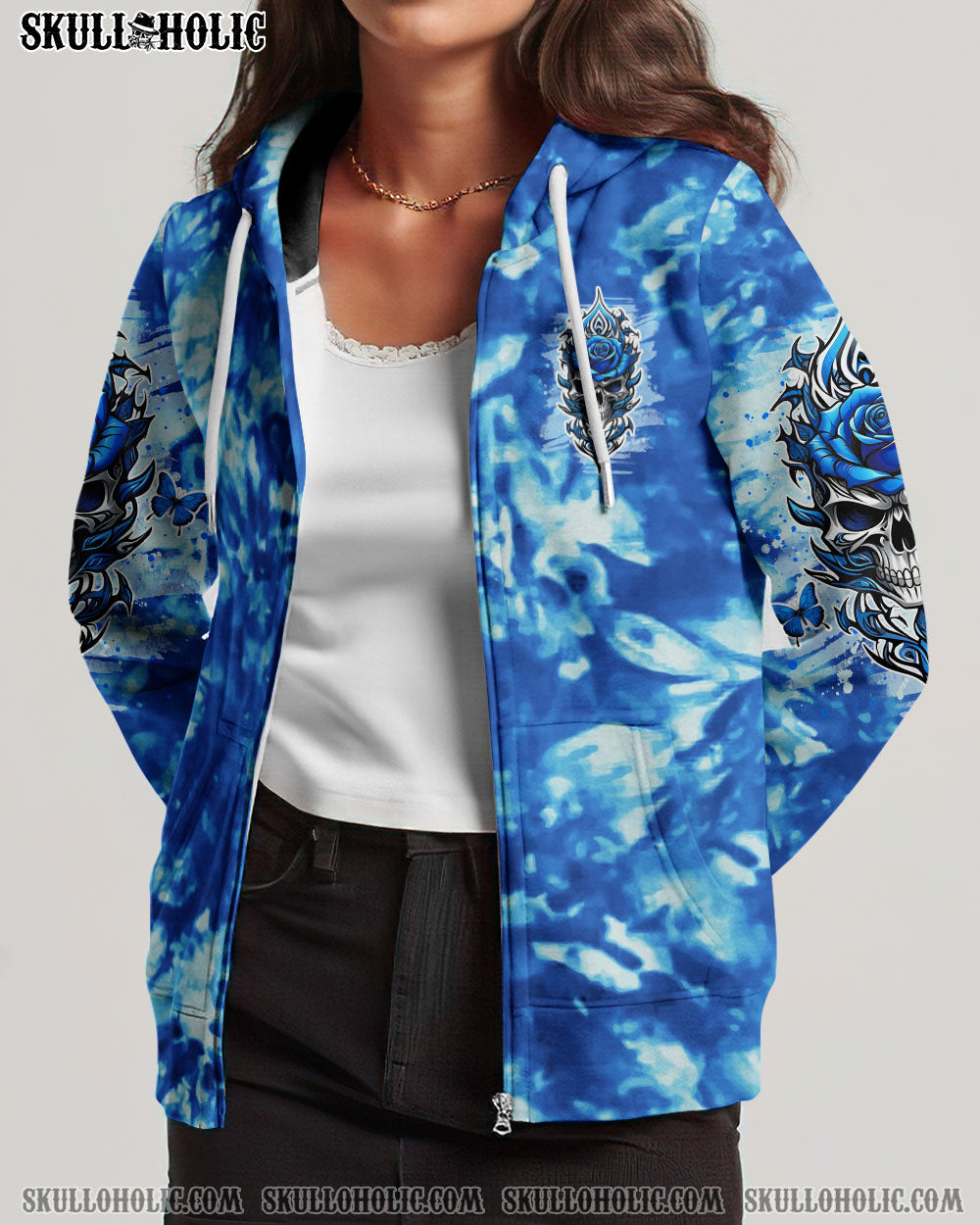 WARNING THIS TATTOOED GIRL SKULL ROSE TIE DYE ALL OVER PRINT – TLNO2906241