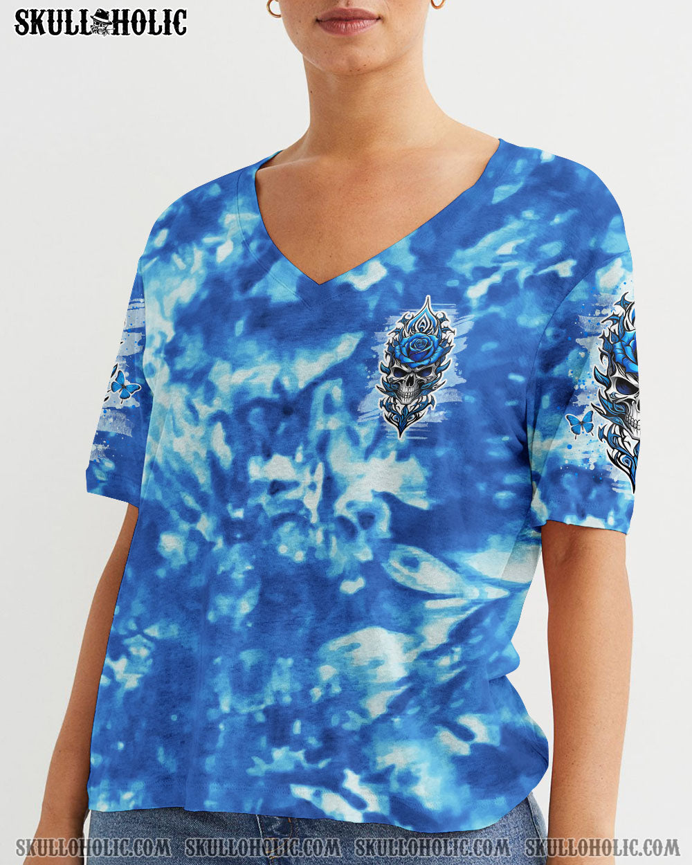WARNING THIS TATTOOED GIRL SKULL ROSE TIE DYE ALL OVER PRINT – TLNO2906241