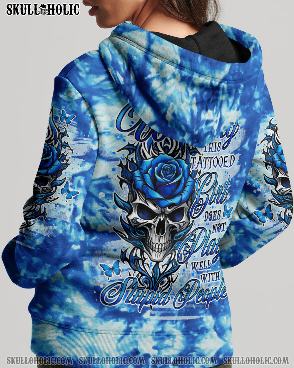 WARNING THIS TATTOOED GIRL SKULL ROSE TIE DYE ALL OVER PRINT – TLNO2906241