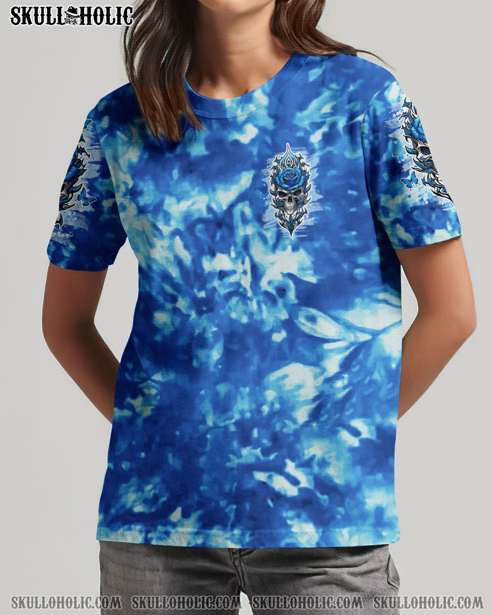 WARNING THIS TATTOOED GIRL SKULL ROSE TIE DYE ALL OVER PRINT – TLNO2906241
