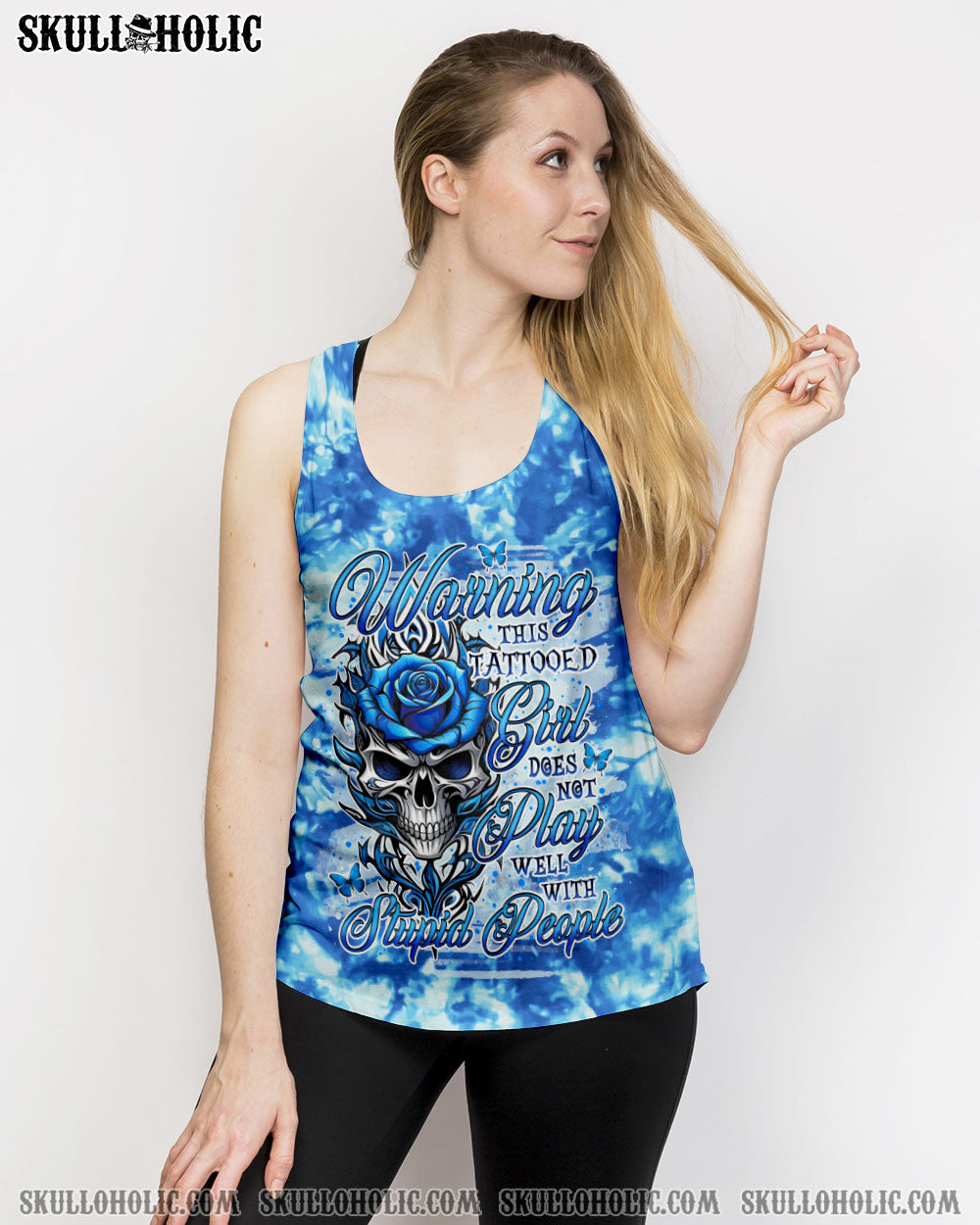 WARNING THIS TATTOOED GIRL SKULL ROSE TIE DYE ALL OVER PRINT – TLNO2906241