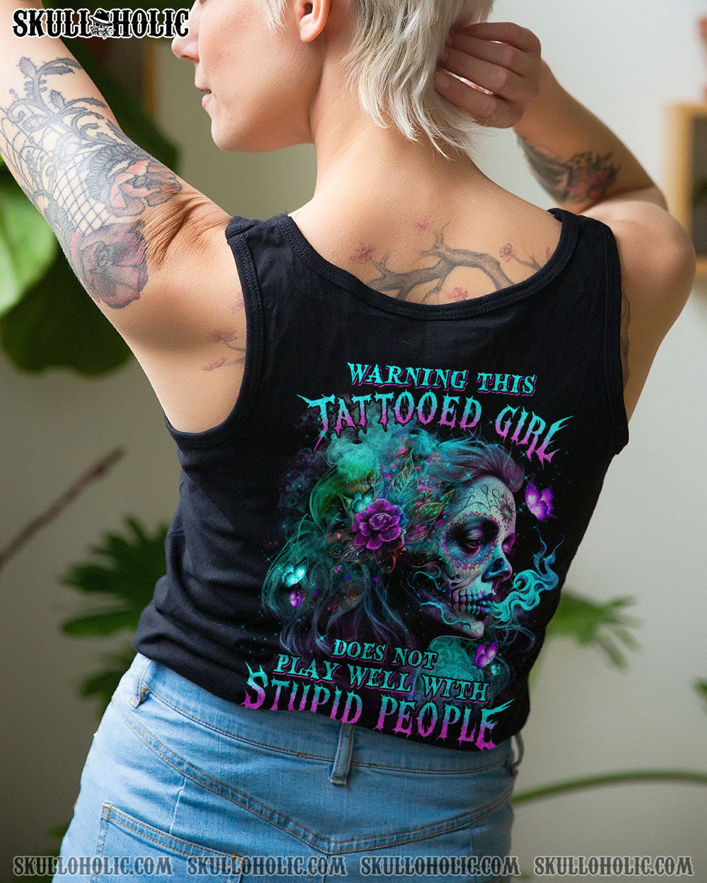 WARNING THIS TATTOOED GIRL SMOKE ALL OVER PRINT – TLTM1402233