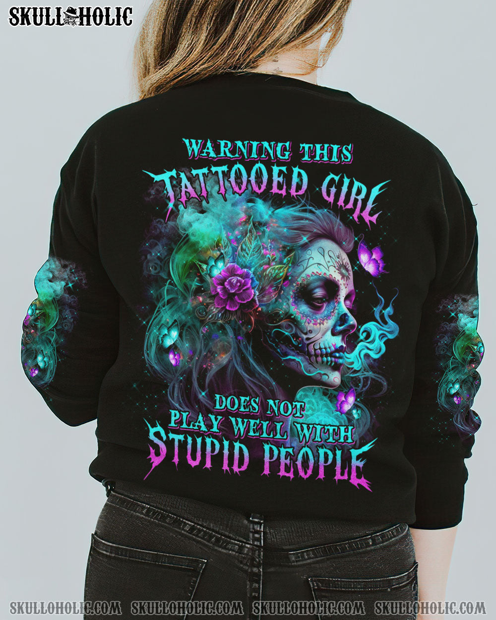 WARNING THIS TATTOOED GIRL SMOKE ALL OVER PRINT – TLTM1402233