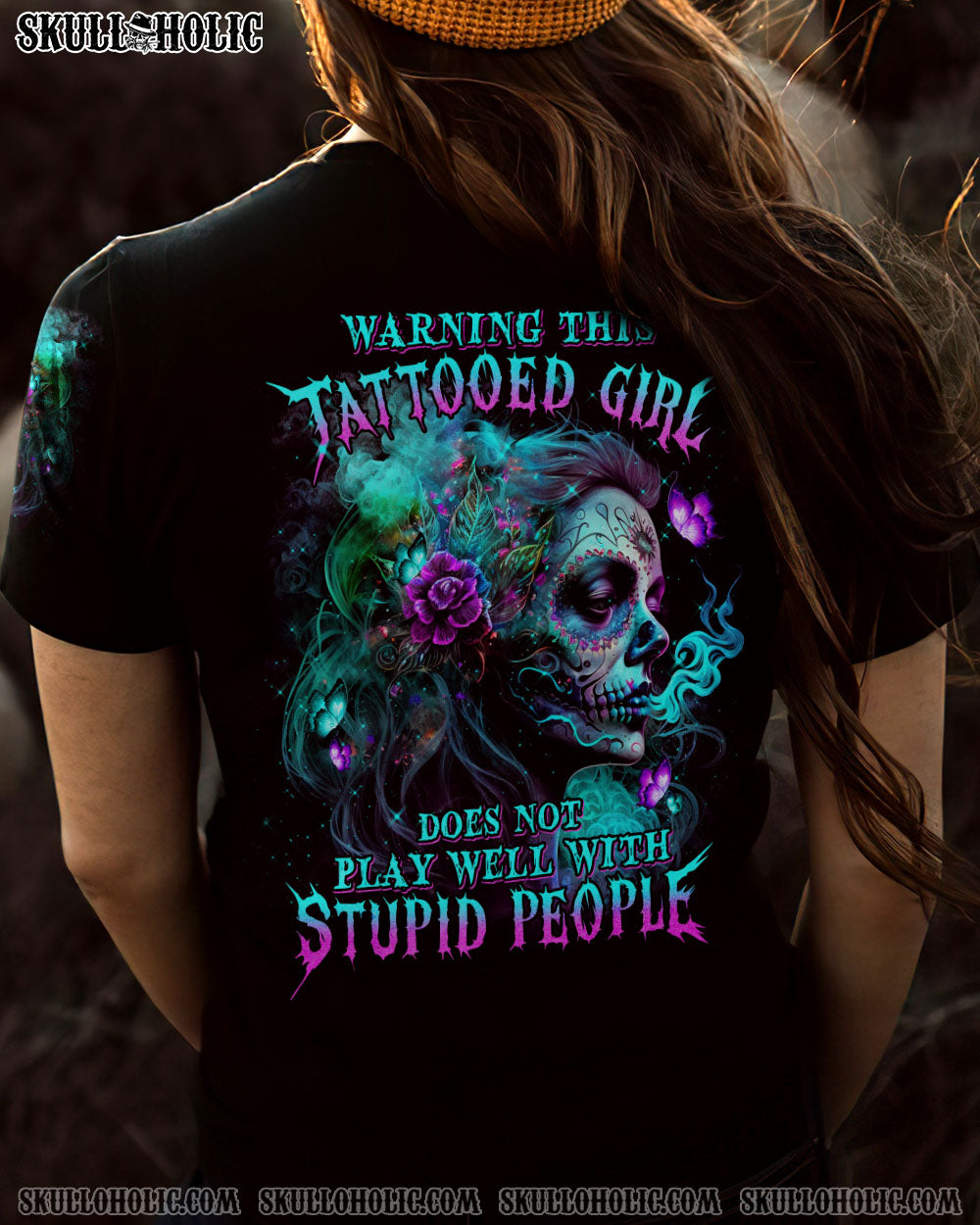 WARNING THIS TATTOOED GIRL SMOKE ALL OVER PRINT – TLTM1402233