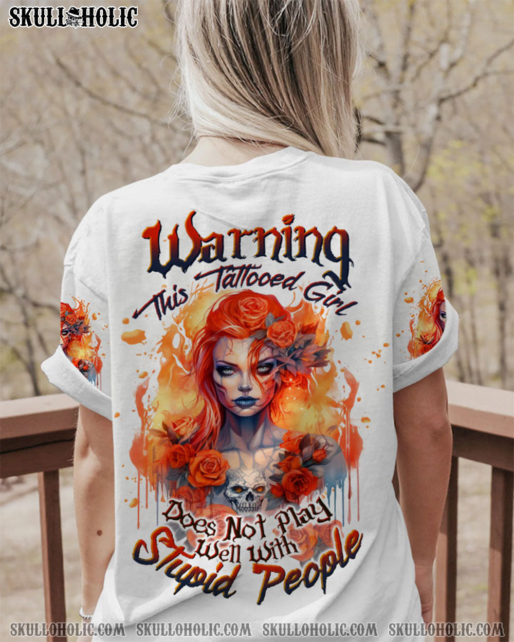 WARNING THIS TATTOOED GIRL SUGAR SKULL ALL OVER PRINT – TLTW2607234