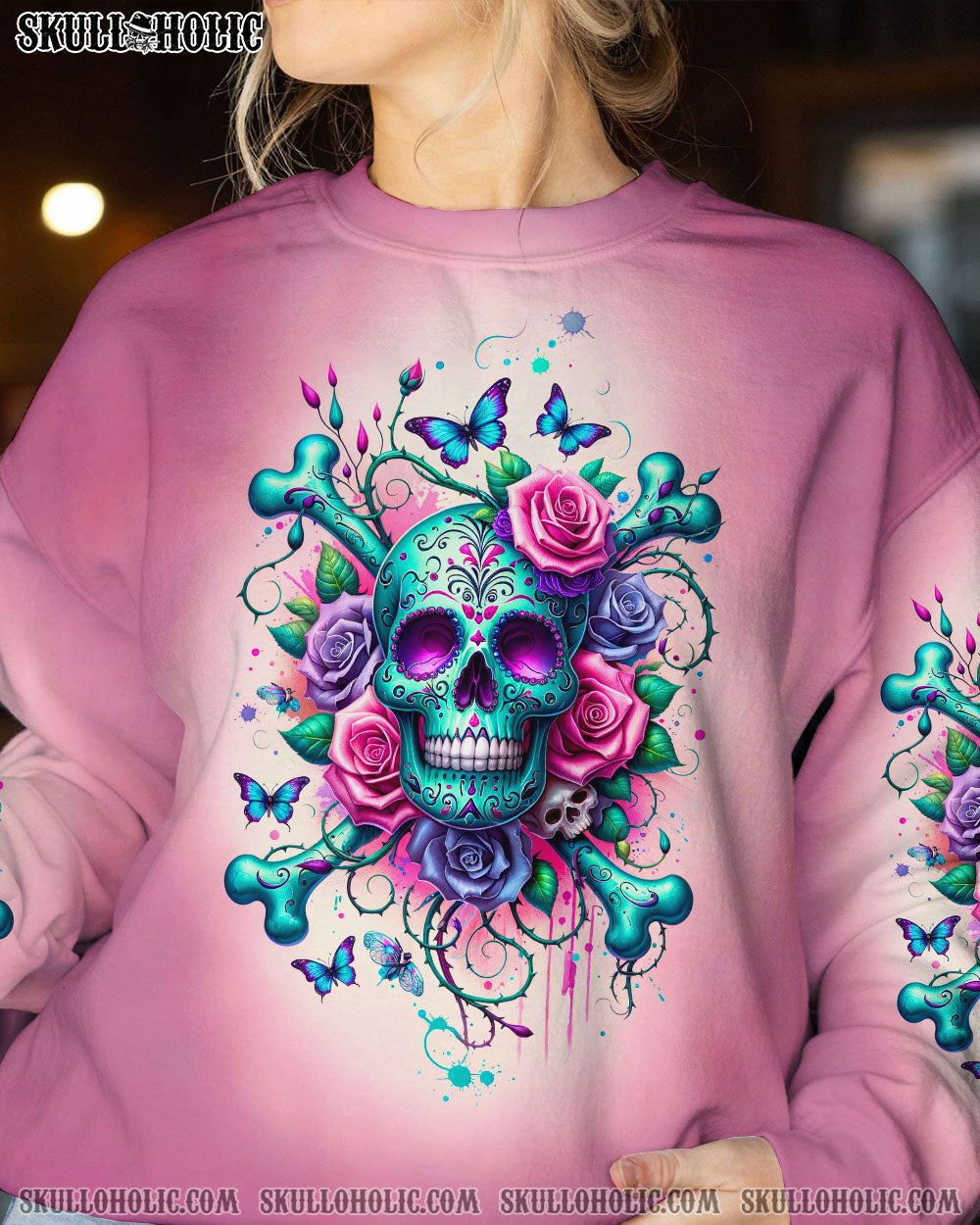 WARNING THIS TATTOOED GIRL SUGAR SKULL BONES ALL OVER PRINT – TLTR0111236