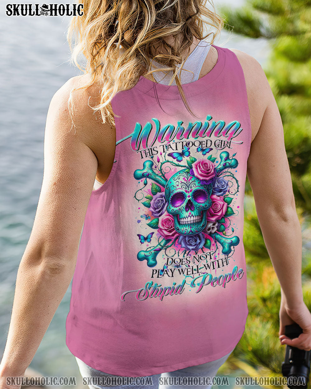 WARNING THIS TATTOOED GIRL SUGAR SKULL BONES ALL OVER PRINT – TLTR0111236