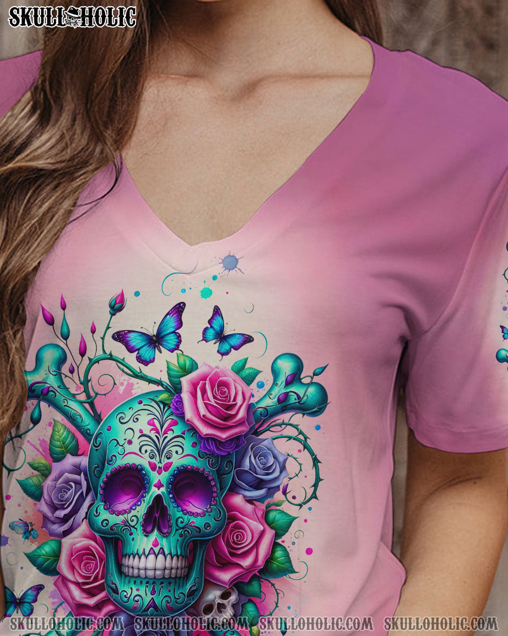 WARNING THIS TATTOOED GIRL SUGAR SKULL BONES ALL OVER PRINT – TLTR0111236