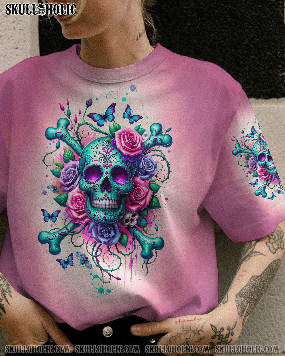 WARNING THIS TATTOOED GIRL SUGAR SKULL BONES ALL OVER PRINT – TLTR0111236
