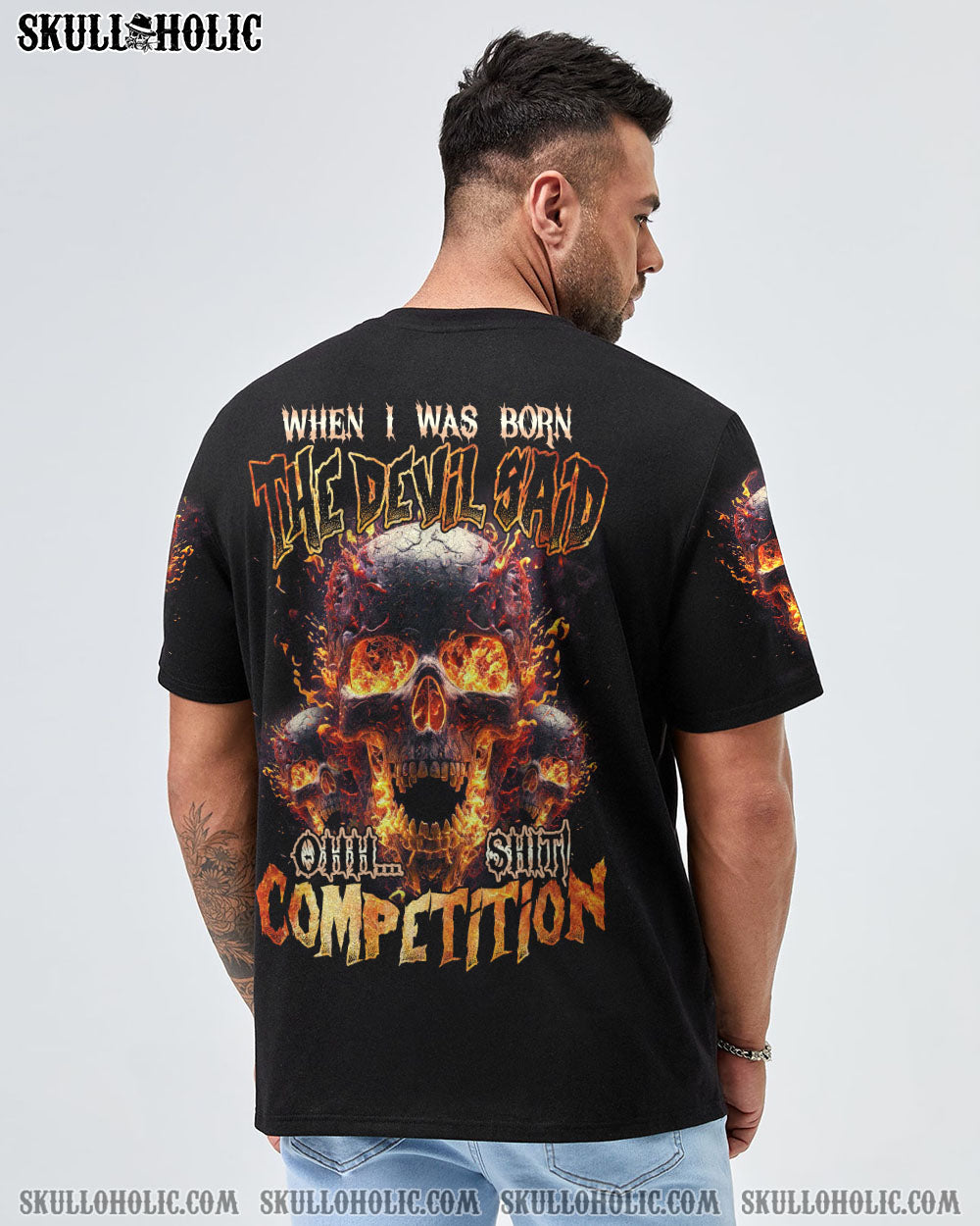 WHEN I WAS BORN FIRE SKULL ALL OVER PRINT – TLTM1102234