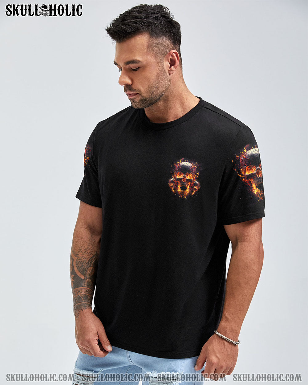 WHEN I WAS BORN FIRE SKULL ALL OVER PRINT – TLTM1102234