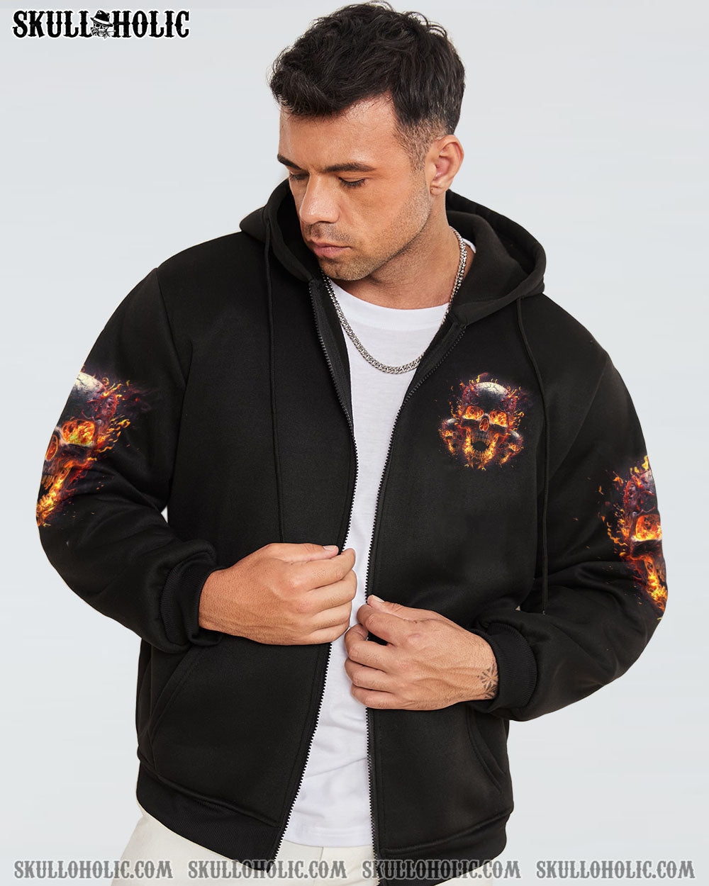 WHEN I WAS BORN FIRE SKULL ALL OVER PRINT – TLTM1102234
