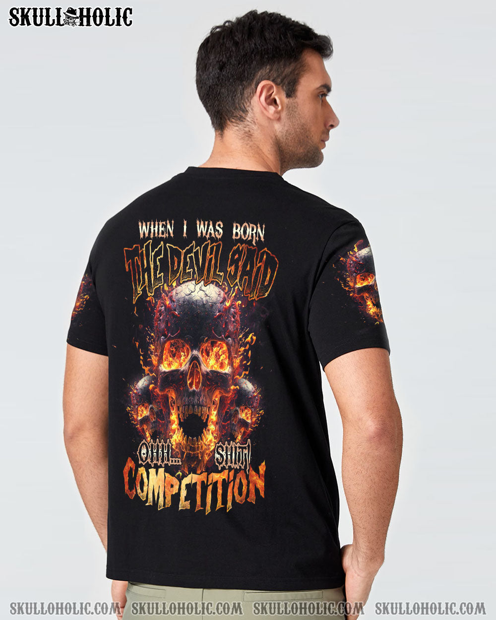 WHEN I WAS BORN FIRE SKULL ALL OVER PRINT – TLTM1102234